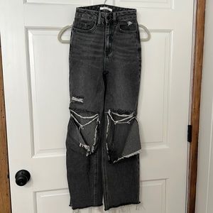 Pac Sun distressed black wash jeans. Teen size 22-xxs